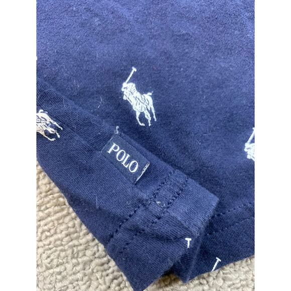 Polo Ralph Lauren Men's Medium Navy All Over Print Crewneck T-Shirt - Picture 4 of 8